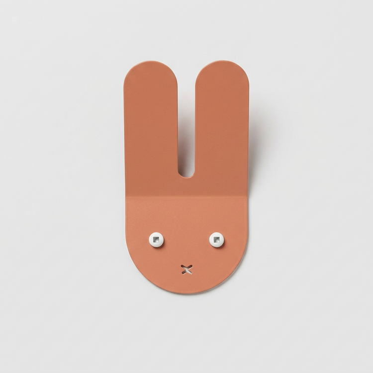 Crochet mural lapin terracotta