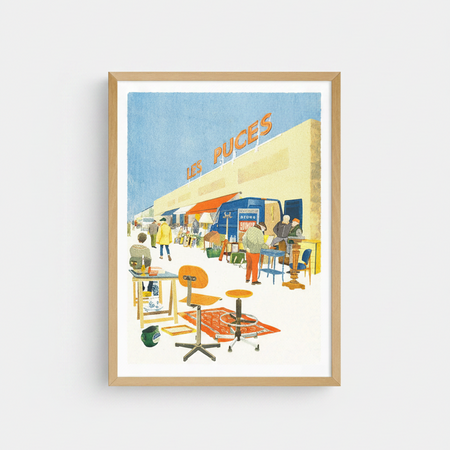 Affiche risographie 'France 365, les puces'