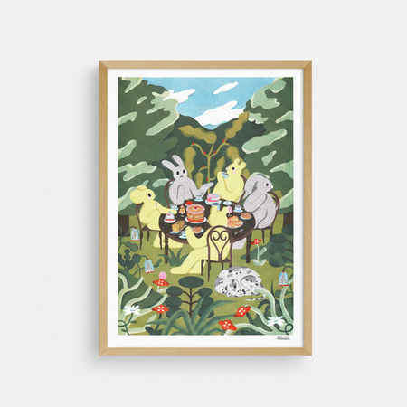Affiche risographie 'Le Goûter au jardin'