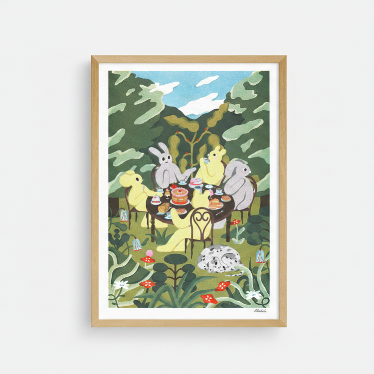 Affiche risographie 'Le Goûter au jardin'