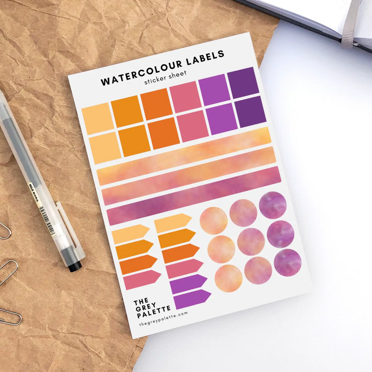Feuille d'autocollants Étiquettes [couleurs variées]