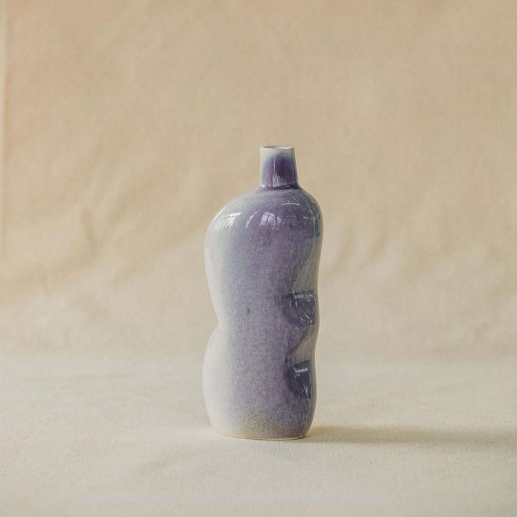 Soliflore violet en céramique