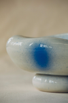 Bol Pouffy bleu avec piédestal en céramique