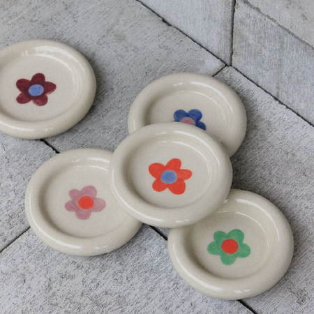 Mini assiette Fleur [couleurs variées]