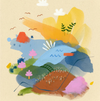 Affiche 'Les cerisiers qui bordent le lac'