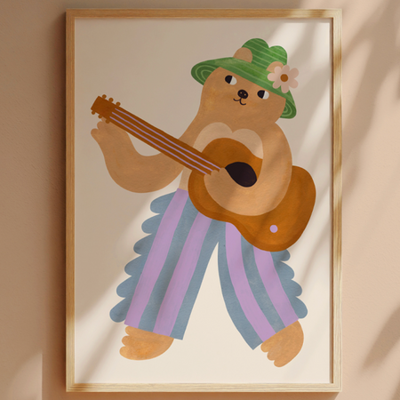 Affiche 'Ourson Guitariste'