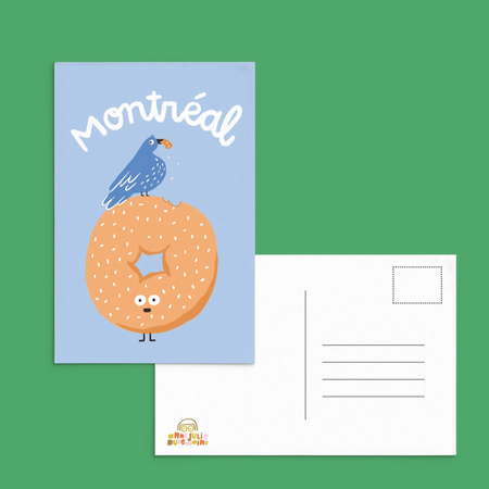 Carte postale 'Pigeon bagel'
