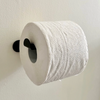 Compact black toilet paper holder 
