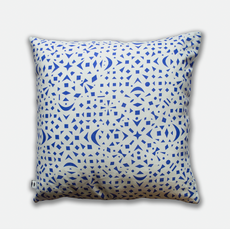 Housse de coussin en lin Cobalt