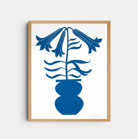 'Lillium Vase' screen-printed poster