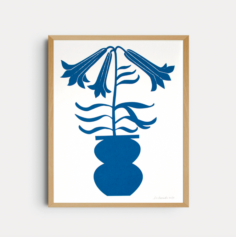 'Lillium Vase' screen-printed poster