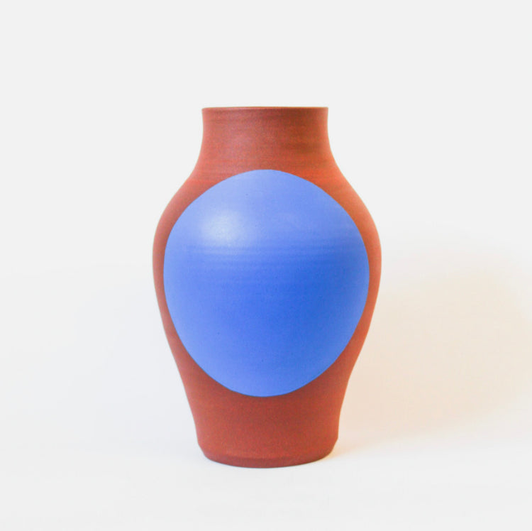 Blue Circle Stoneware Vase
