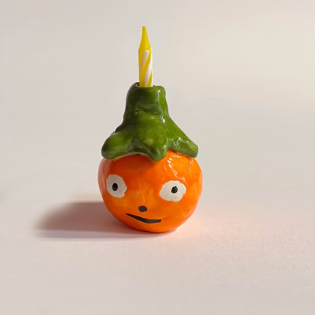 Petit bougeoir Tomate en céramique