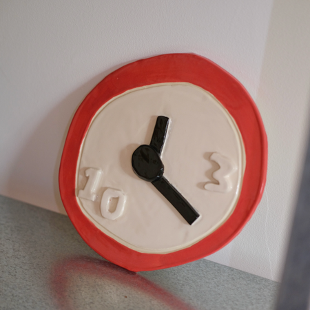 Pièce murale en céramique 'Horloge'