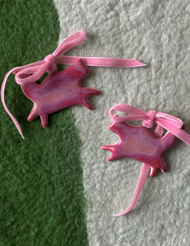 Porcelain cat ornament [various colors]