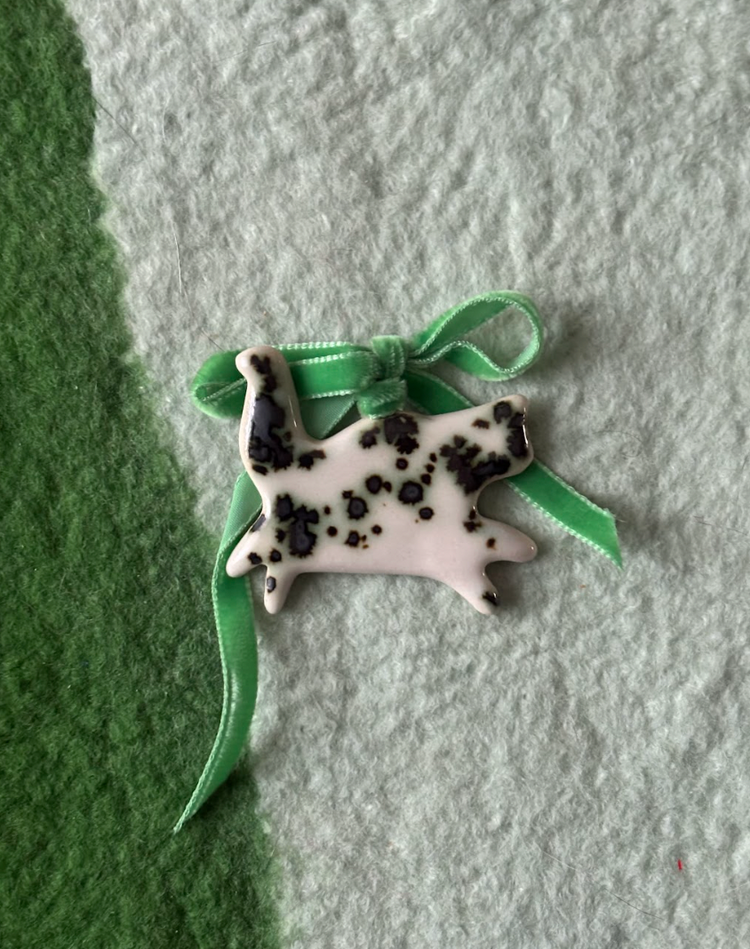 Ornement de chat en porcelaine [couleurs variées]