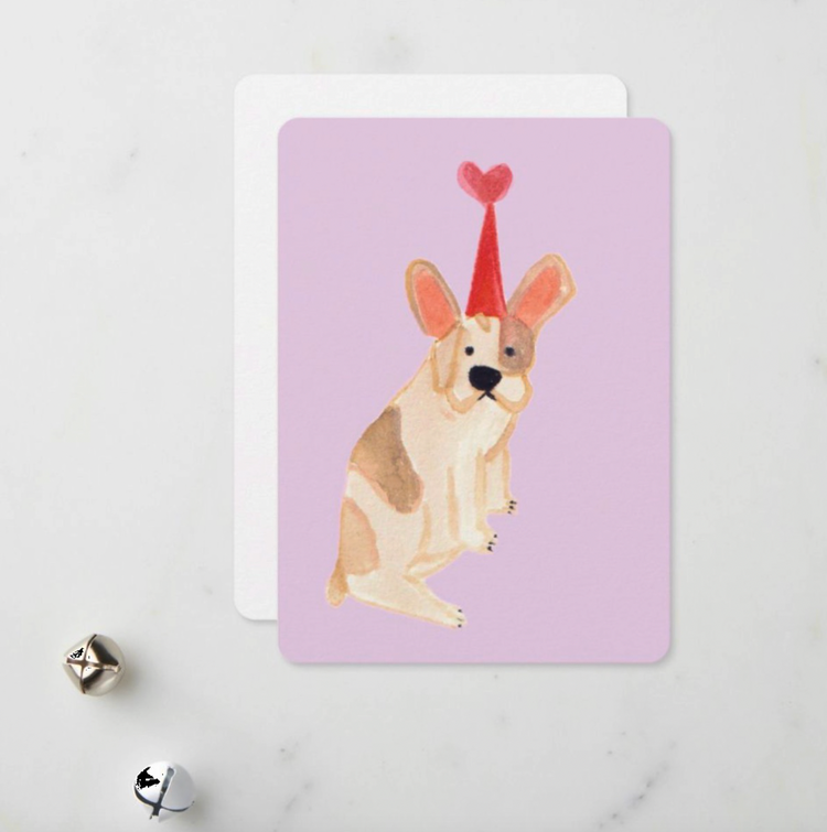Carte de souhait Chien chapeau