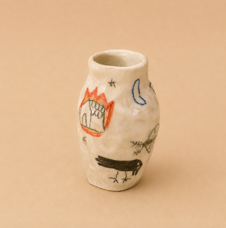 Mini vase pincé en céramique