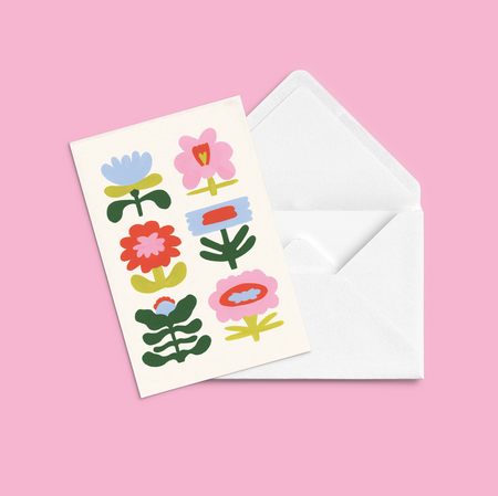 Carte de souhaits Fleurs rétro