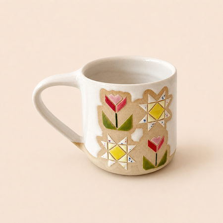 Grande tasse Tulipes et Étoiles