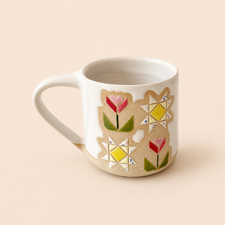 Grande tasse Tulipes et Étoiles