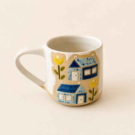 Tasse Maison bleu et jaune