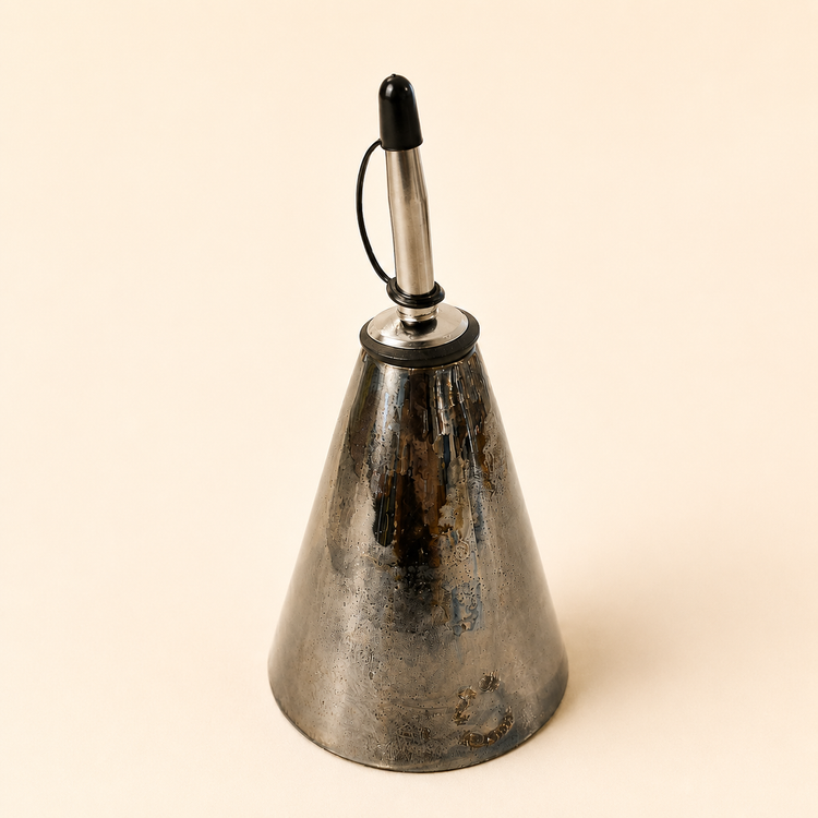 Petite bouteille d'huile chrome