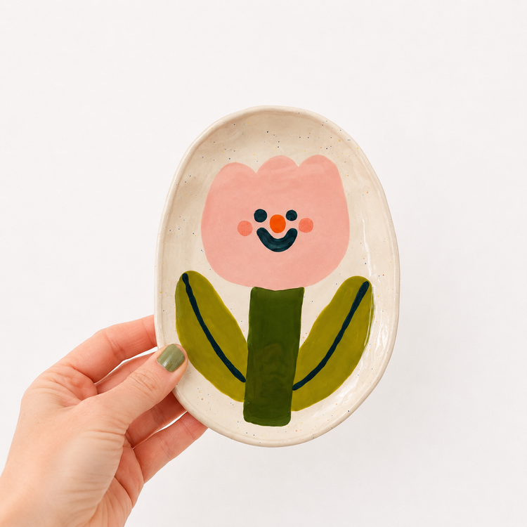Coupelle ovale Happy Tulip en céramique