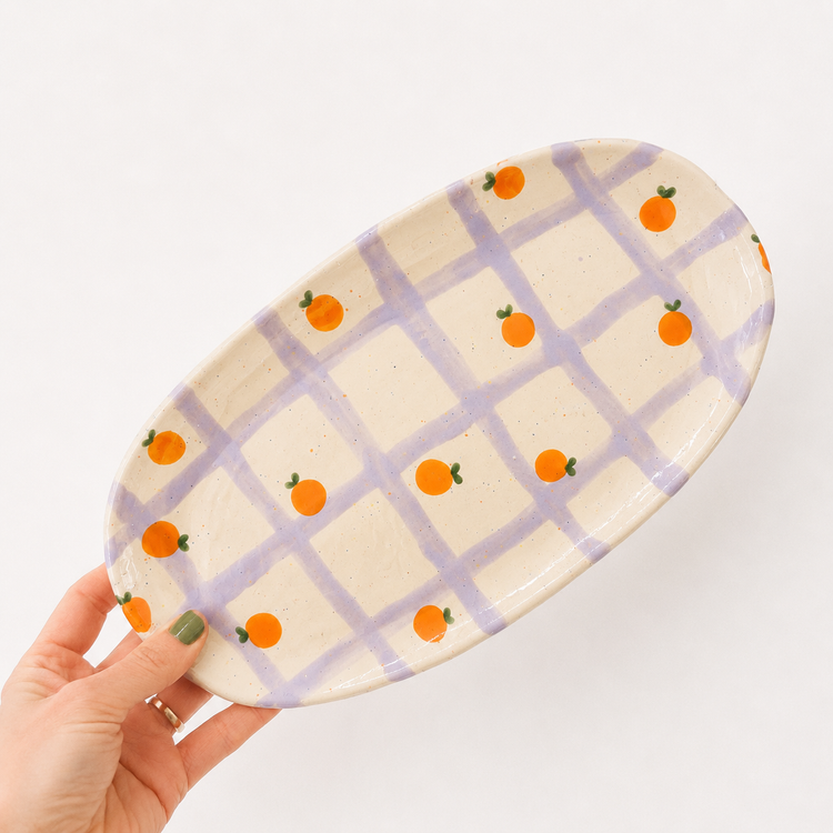 Coupelle ovale Picnic Tangerine en céramique