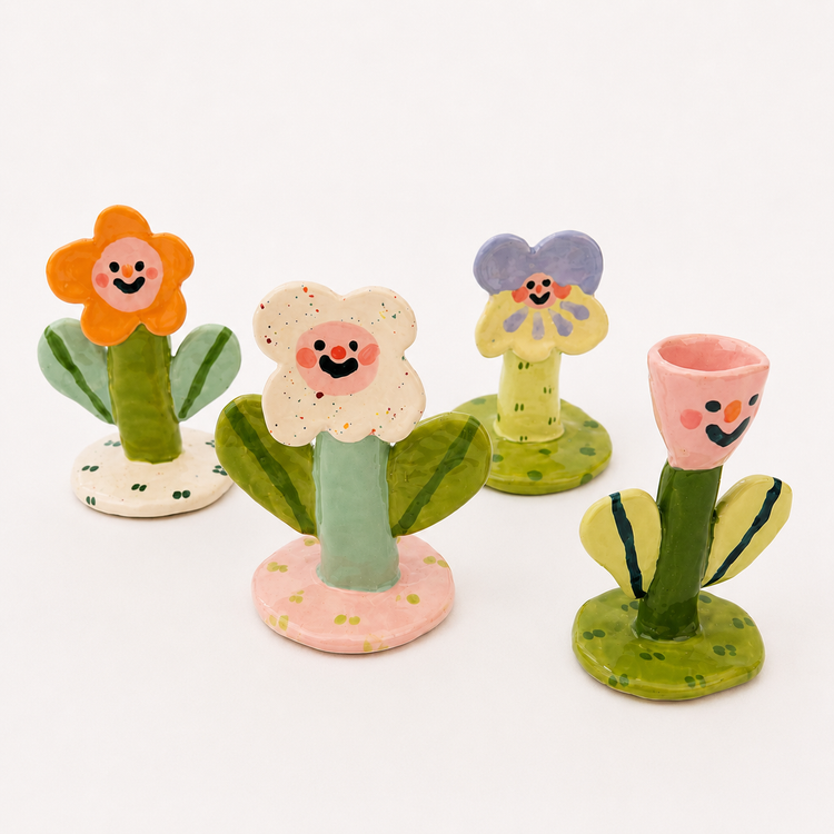 Figurine Flower Buddy en céramique [plusieurs modèles]