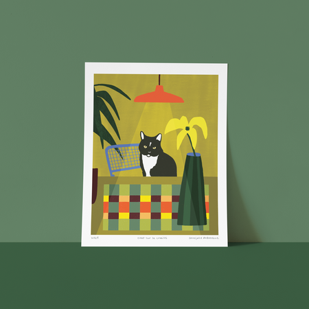 Affiche 'Chat sur une chaise'