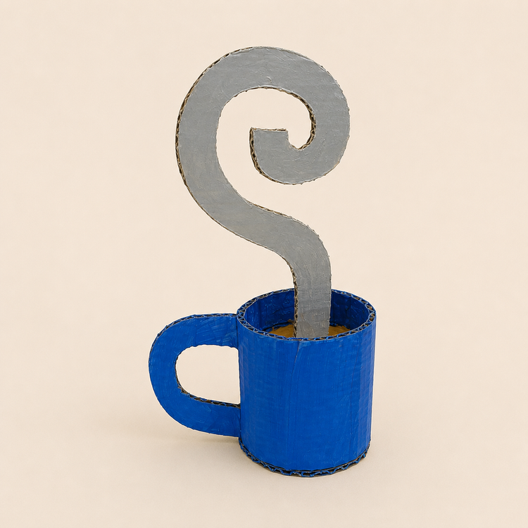 Sculpture en carton 'Café'