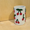 Cherries porcelain vase