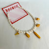 Bakery Porcelain and Freshwater Pearl Charm Necklace