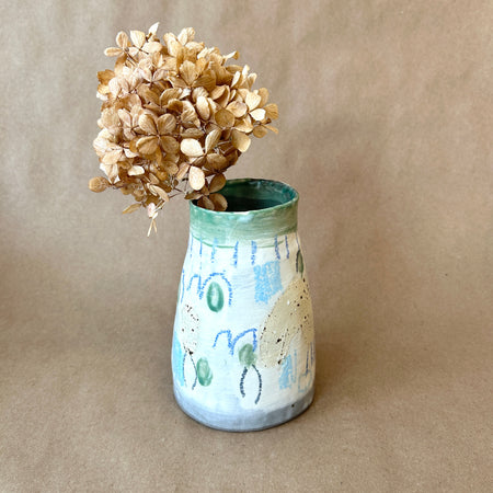 Vase moyen abstrait en céramique no.452
