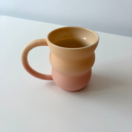 Grand tasse pêche-rose en céramique