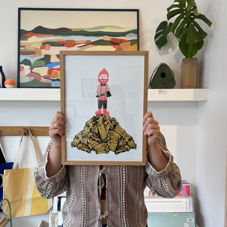 Affiche sérigraphiée 'Bûcheron' encadrée