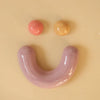 Emoji Smiley mural en céramique rose, caramel et lilas [sur commande]