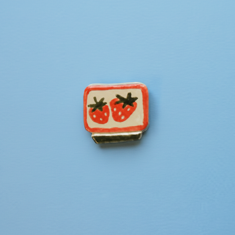Pièce murale 'Confiture fraises (verte)'