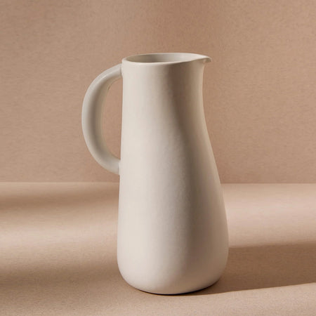 Dadasi white stoneware pitcher