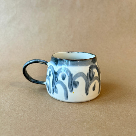 Large abstract ceramic mug no.143 