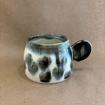 Abstract ceramic mug with full handle #17
