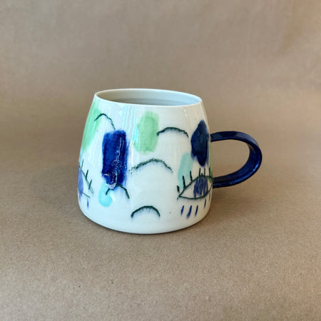 Large abstract ceramic mug no.143 