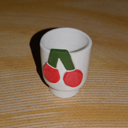 Cherry ceramic tumbler mug