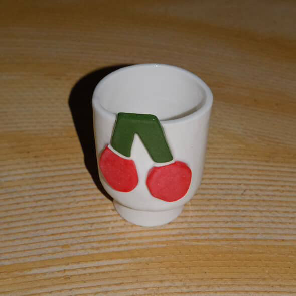 Cherry ceramic tumbler mug