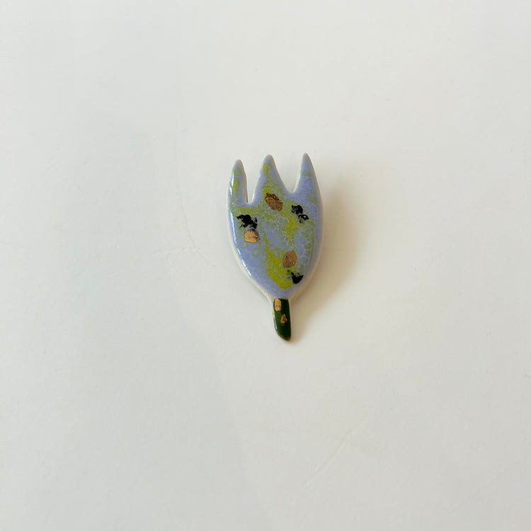 Tulip ceramic brooch