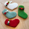 Felted Wool Christmas Stocking Ornament [Various Colors] 