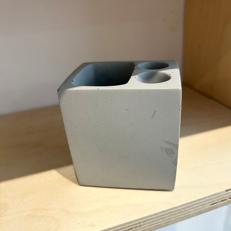 Porte-brosse à dents double gris [tel quel]