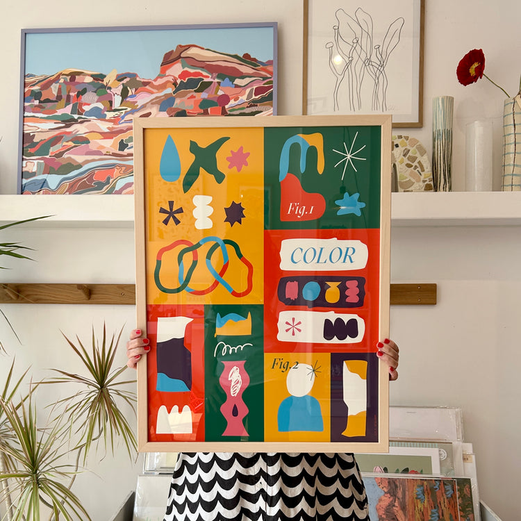 Affiche 'Vibrant Balance' encadrée [tel quel]