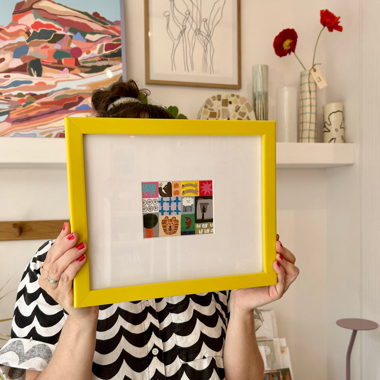 Mini affiche 'Patchwork Party' encadrée [tel quel]